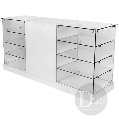 Frameless Double-Sided Glass Display Counter