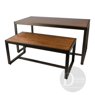 Black & Wood Display Tables