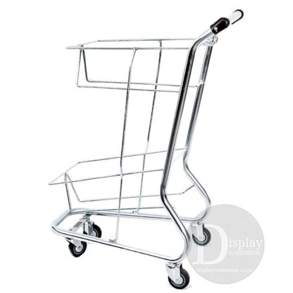 2 Tier Double Basket Shopping Trolley